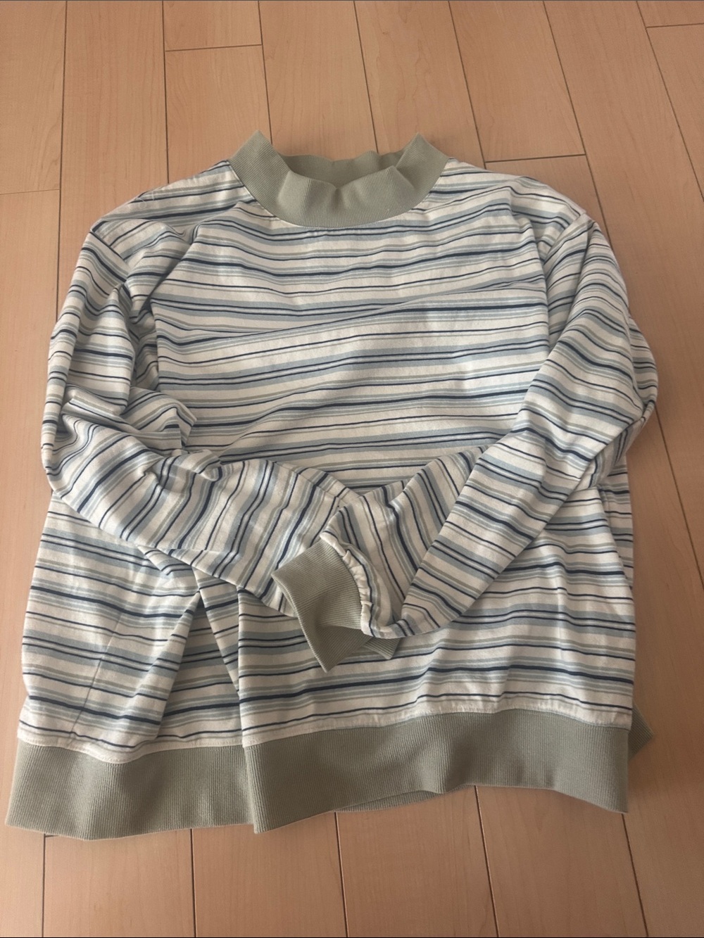 PARKE sea stripe mock neck